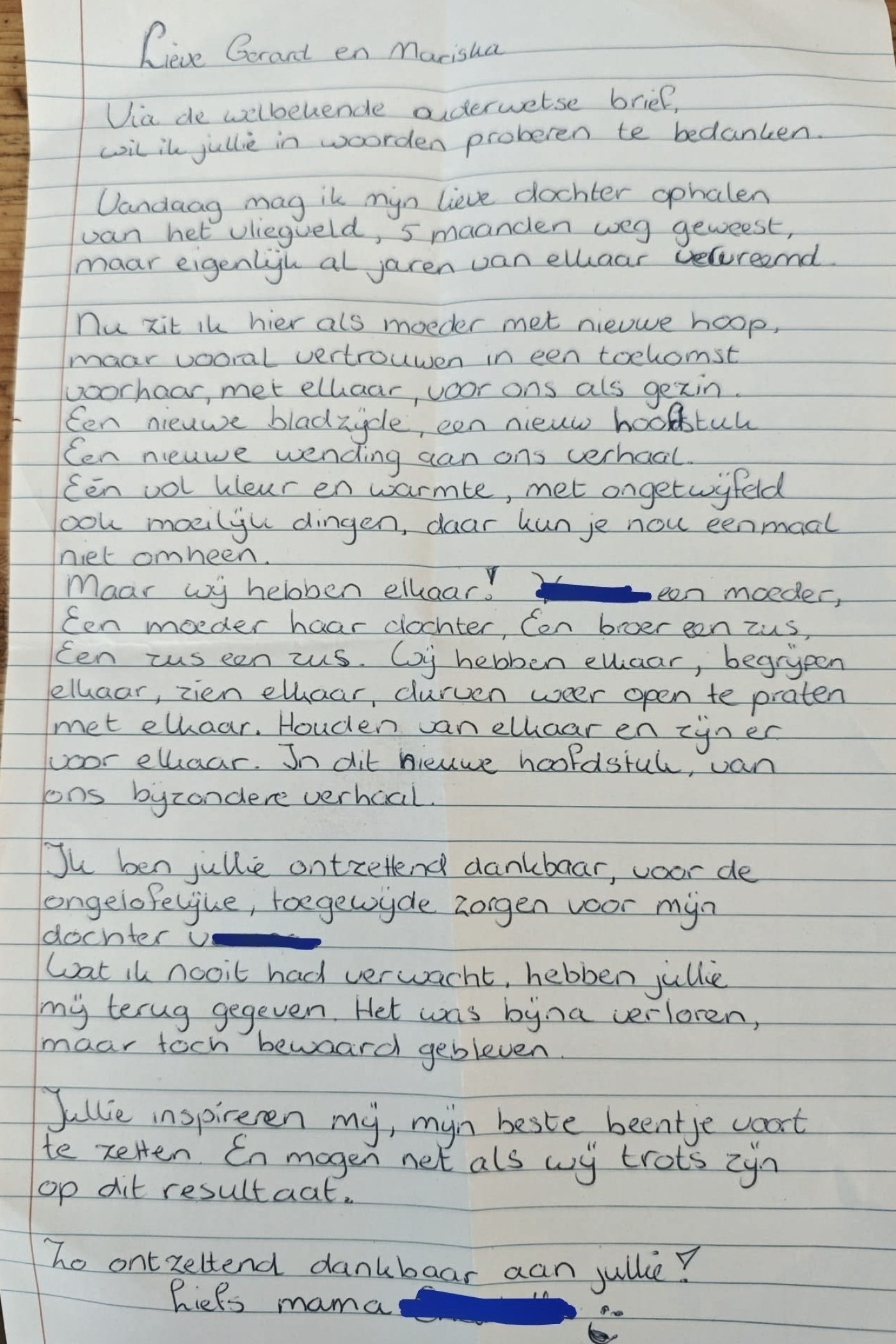 De gehele brief zoals wij hem ontvingen